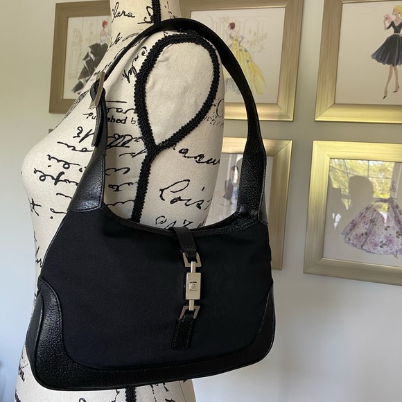 ✨SOLD!✨SALE✨Gucci Jackie O RARE! Leather Nylon Bag - Picture 10 of 16